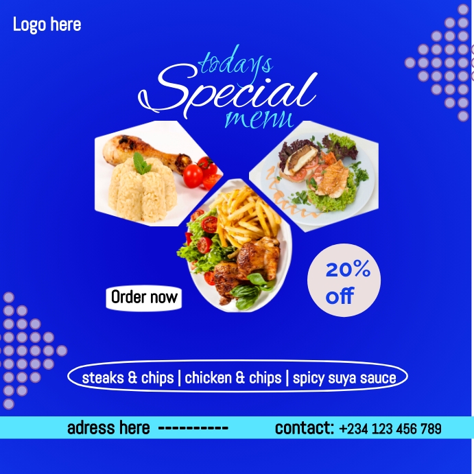 restuarant Instagram 帖子 template
