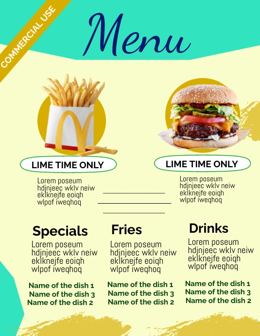 resturant Flyer (US Letter) template