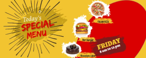 สีส้ม Resturant flyer Twitch Profile Banner Template