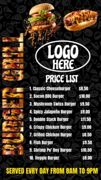 resturant food menu História do Instagram template