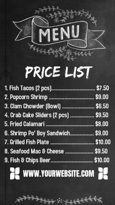 resturant menu História do Instagram template