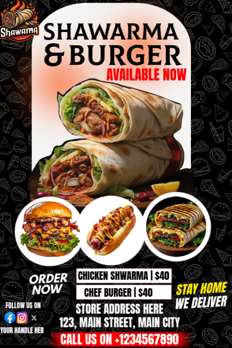resturant menu flyer Plakkaat template