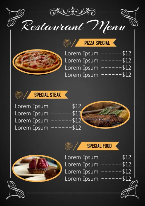Resturant Menu video Template | PosterMyWall