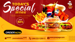 Rød Special Menu Promotion Facebook-covervideo Template