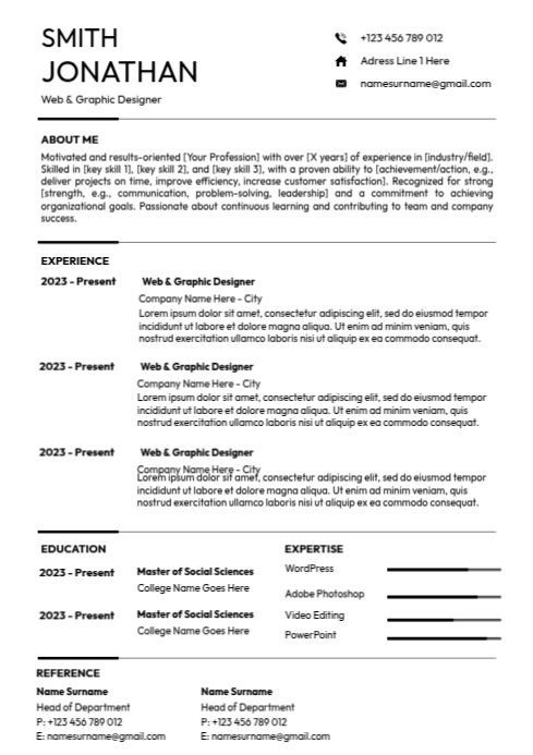 Resume A4 CV template