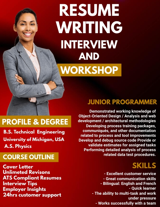 Sample Interview Guide Flyer Plantilla de Currículum Y Volantes de Entrevistas | PosterMyWall