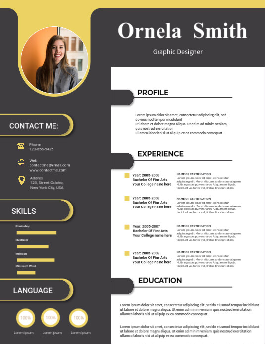 Copia de Resume Template PosterMyWall Copia de Resume Template PosterMyWall