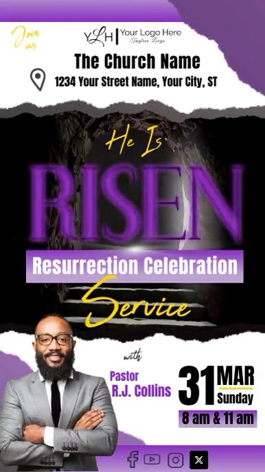 Resurrection Programs Template Resurrection Celebration Service Template | PosterMyWall
