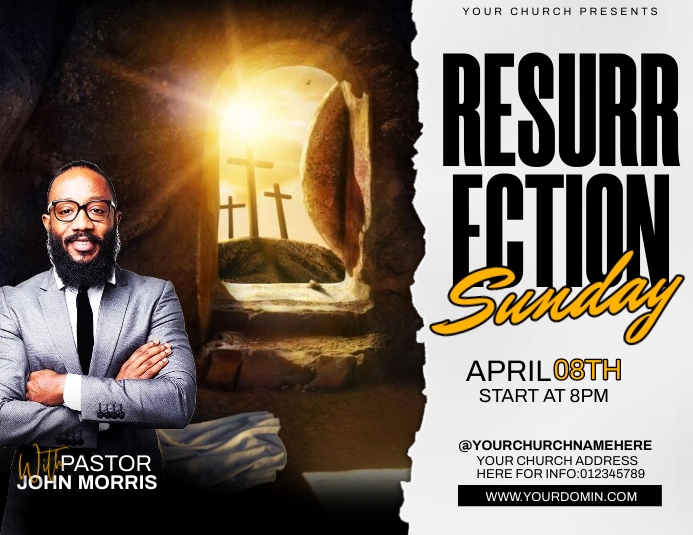 Small Church Resurrection Program resurrection church service Template | PosterMyWall