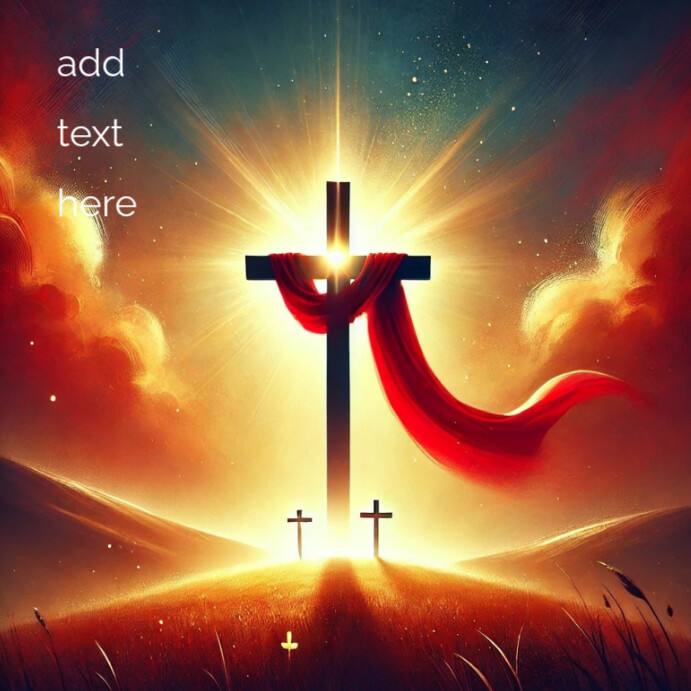 Resurrection Cross with Radiant Light - Easter Celebration Template ...