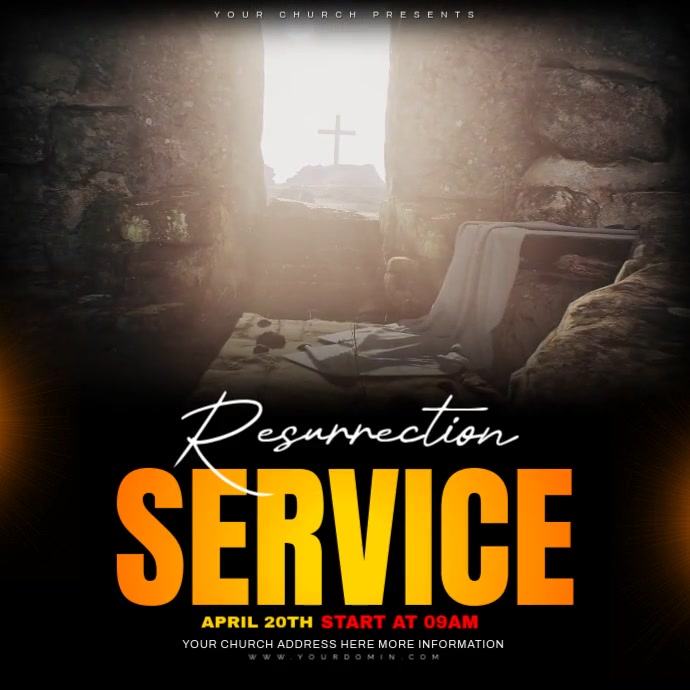 Resurrection Program Banner Copy of Resurrection service | PosterMyWall