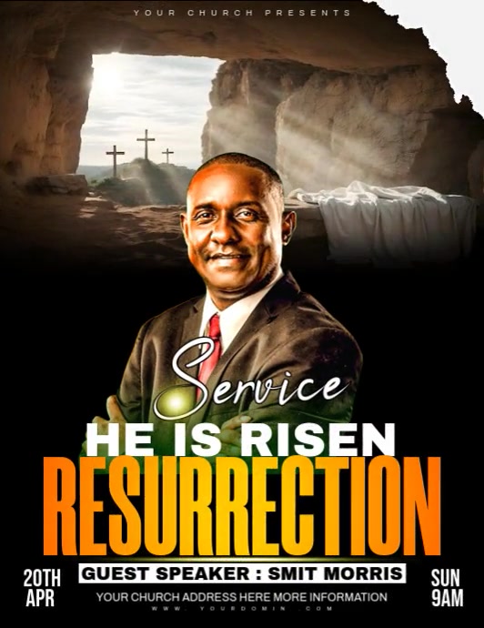 Resurrection service Template | PosterMyWall