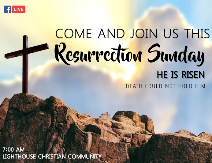 Resurrection Program Banner resurrection service Template | PosterMyWall