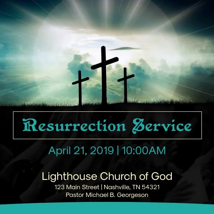 Small Church Resurrection Program Resurrection Service Template | PosterMyWall