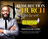 resurrection service Rectángulo Mediano template