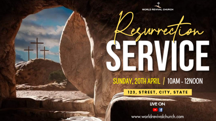 Easter Resurrection Service Template | PosterMyWall