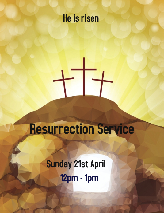Resurrection Program Banner Resurrection Service Flyer Template | PosterMyWall