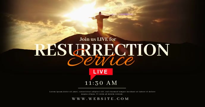Resurrection Service Online Facebook Shared Image template