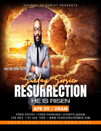 RESURRECTION SUNDAY CHURCH SERVICE Template | PosterMyWall