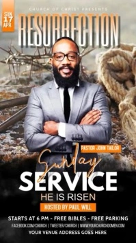 RESURRECTION SUNDAY CHURCH SERVICE Pantalla Digital (9:16) template