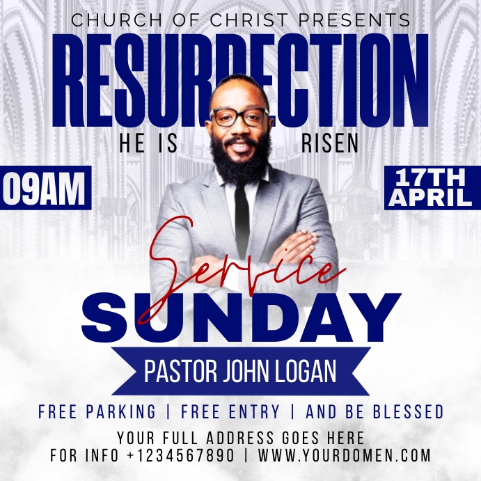 Copy of Resurrection Sunday church service | PosterMyWall