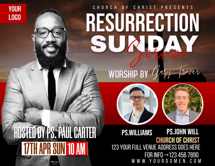 Copy of RESURRECTION SUNDAY CHURCH SERVICE | PosterMyWall