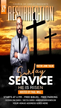 RESURRECTION SUNDAY CHURCH SERVICE Digital Display (9:16) template