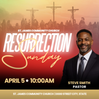 Resurrection Sunday Church Service Instagram Post template