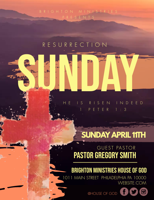 RESURRECTION SUNDAY Template PosterMyWall