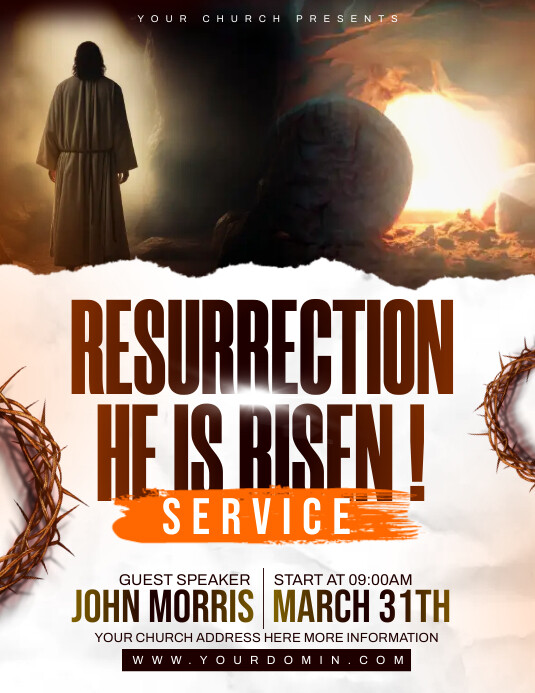 Resurrection Program Banner Resurrection Sunday Template | PosterMyWall