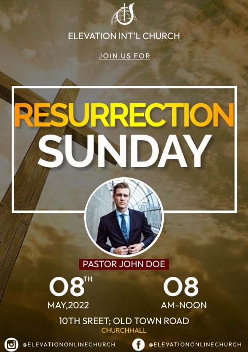 Resurrection Programs Template Resurrection Sunday Template | PosterMyWall