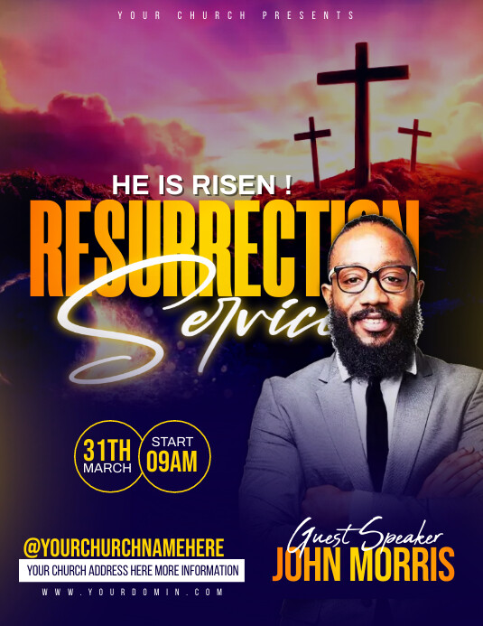 Resurrection Program Banner Resurrection Sunday Template | PosterMyWall