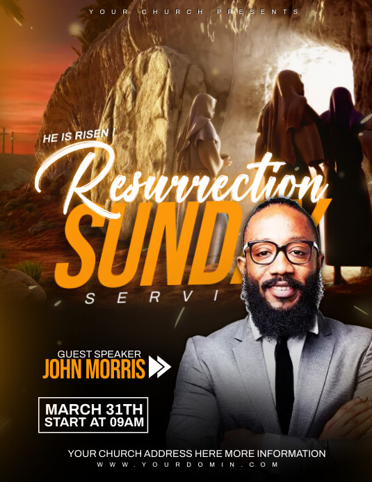 Resurrection Program Banner Resurrection Sunday Template | PosterMyWall