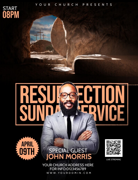 Resurrection Sunday flyer template