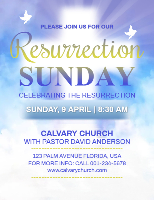 Resurrection Programs Template Resurrection Sunday Flyer Template | PosterMyWall