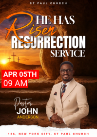 resurrection sunday service A4 template