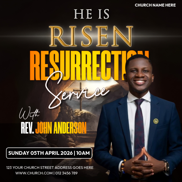 Resurrection Sunday Service Template | PosterMyWall