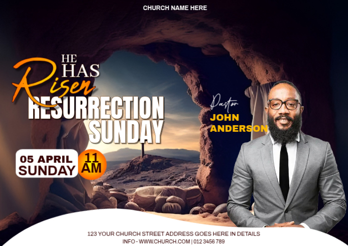 resurrection sunday service Template | PosterMyWall
