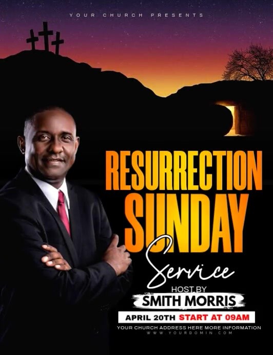 Resurrection sunday service Template | PosterMyWall