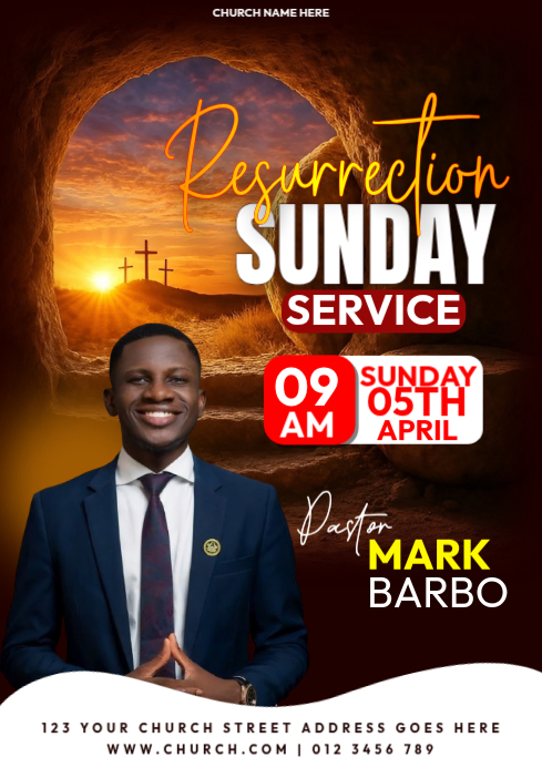 Copy of Resurrection Sunday Service | PosterMyWall