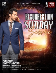 RESURRECTION SUNDAY CHURCH SERVICE Template | PosterMyWall