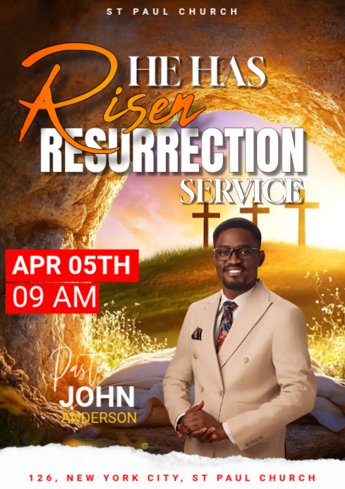 resurrection sunday service Template | PosterMyWall