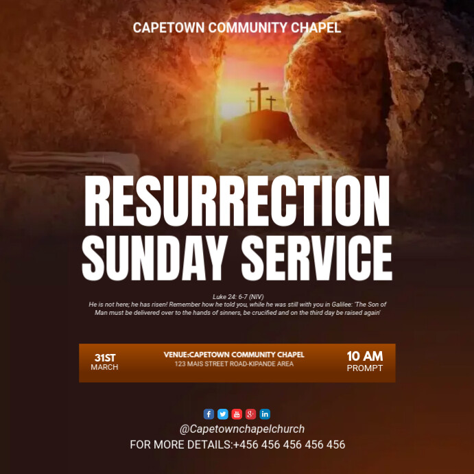 Resurrection Programs Template Plantilla de resurrection sunday service flyer template | PosterMyWall