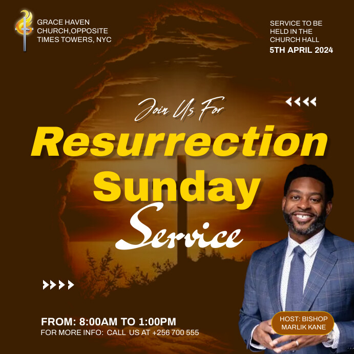 Small Church Resurrection Program Resurrection sunday service poster Template | PosterMyWall