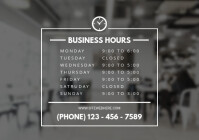 Retail Business Hours Signboard A4 template