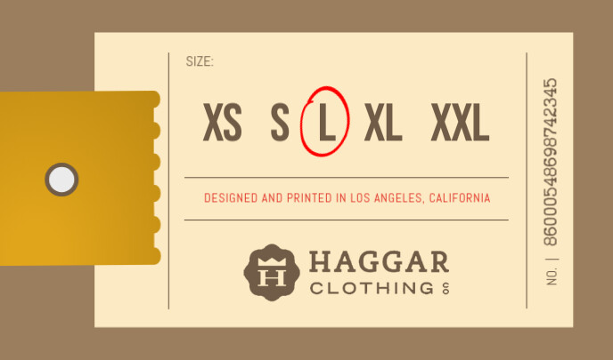 Retail Clothing Brand Sizes Tag Template Postermywall