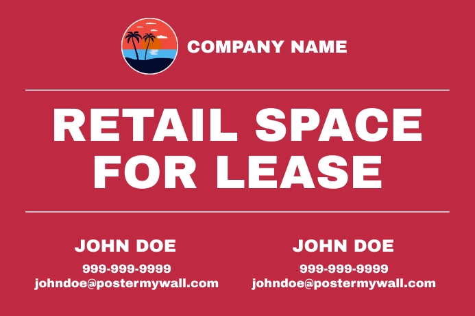 Retail space Lease poster แบนเนอร์ 4' × 6' template