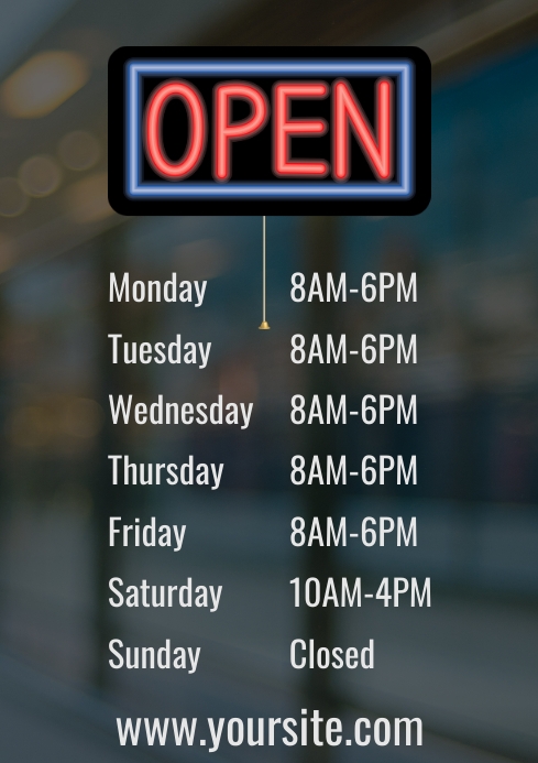 Copy of Retail store opening times printable a4 sign | PosterMyWall