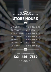 Retail Store Opening Timings Sign