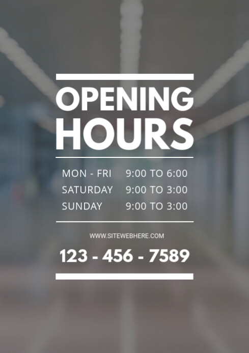 retail store opening timings template postermywall